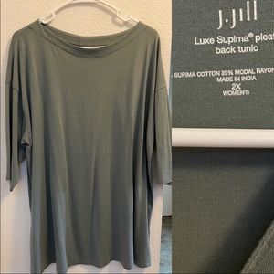 J Jill luxe supima cotton pleat back tunic top